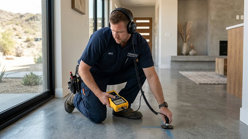 Slab leak repair Lake Havasu City AZ foundation plumbing diagnostics